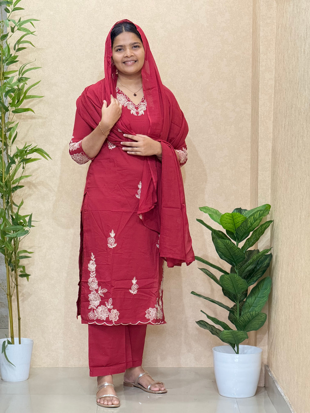 Reddish Maroon Elegance