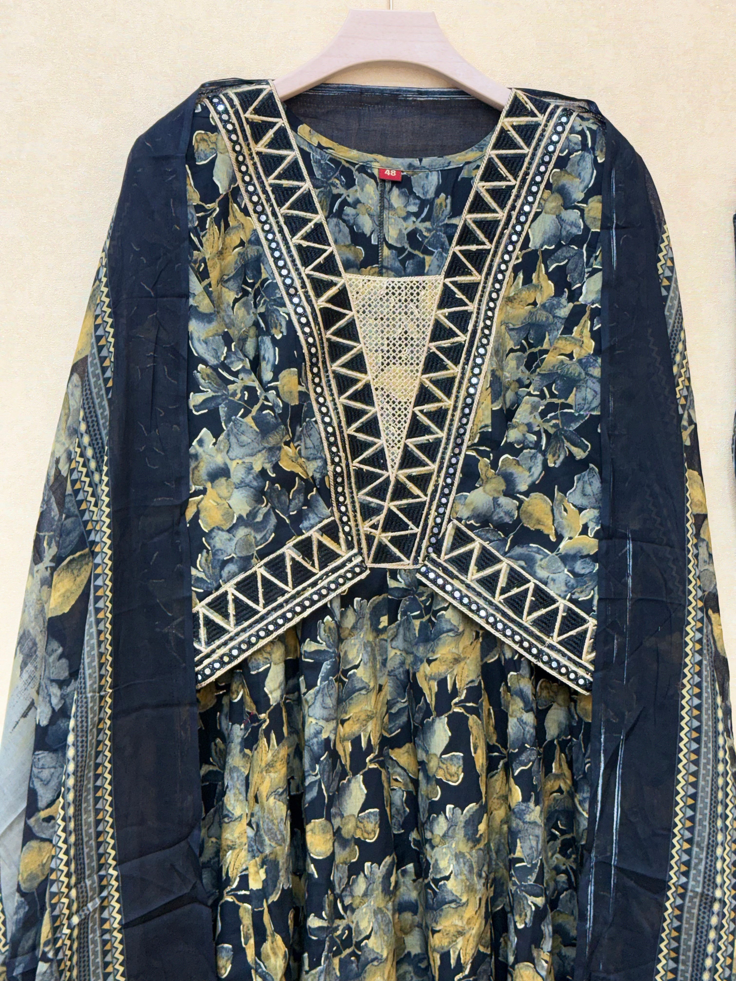 Golden Black Anarkali